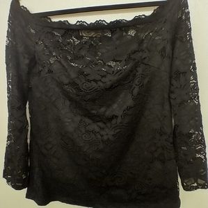 Black Lace Off the Shoulder Top. Never worn Size XL
